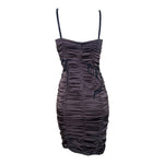 Jitrois 2000's Silk Plum Ruched Beaded Butterfly Bodycon Mini Dress, back