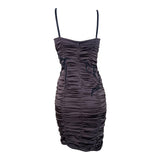 Jitrois 2000's Silk Plum Ruched Beaded Butterfly Bodycon Mini Dress, back