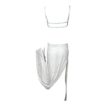 Richard Tyler Bride 1990's White Cut Out Column Gown w/Net Overlay, back without mannequin