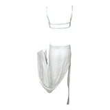 Richard Tyler Bride 1990's White Cut Out Column Gown w/Net Overlay, back without mannequin