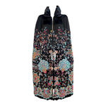 1920's Black Satin Cape with Dense Colorful Beading
