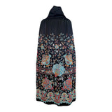 1920's Black Satin Cape with Dense Colorful Beading, back