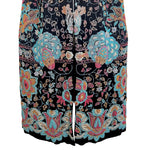 1920's Black Satin Cape with Dense Colorful Beading, beads