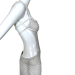 Richard Tyler Bride 1990's White Cut Out Column Gown w/Net Overlay, top side