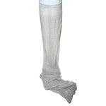 Richard Tyler Bride 1990's White Cut Out Column Gown w/Net Overlay, back skirt