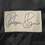 Ruben Panis 1980's Black Beaded Terno Puff Sleeve Gown, label