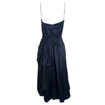 1950's Midnight Blue Silk Old Hollywood Evening Dress, back