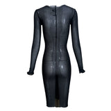 Karl Lagerfeld 1990's Black Mesh Sheer Mini Dress, back
