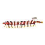 William de Lillo 1970s Coral Beaded Collar Necklace, laid out