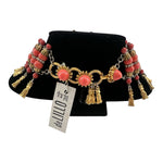 William de Lillo 1970s Coral Beaded Collar Necklace, back