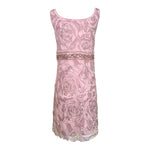 Emanuel Ungaro 2000's Rose Pink Embellished Lace and Silk Dress, back