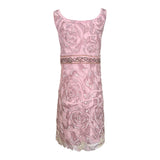 Emanuel Ungaro 2000's Rose Pink Embellished Lace and Silk Dress, back