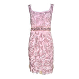 Emanuel Ungaro 2000's Rose Pink Embellished Lace and Silk Dress