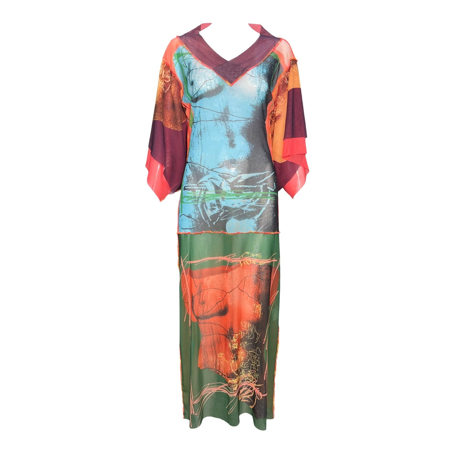 Jean Paul Gaultier Maille S/S 1999 Venus de Milo Trompe L'Oeil Print Mesh Dress
