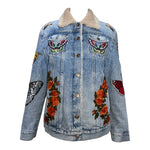 Gucci F/W 2016 Denim Patchwork Jacket with Faux Shearling Lining