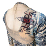 Gaultier S/S 1994 'Les Tatouages' Mesh Tattoo Maxi Dress and Bolero,  side bolero