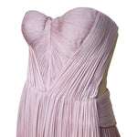 Maria Lucia Lohan 2020s Dusty Rose Pink Silk Jersey Strapless Mini Dress, bodice