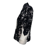 Irene Cream Wool and Black Lace Blazer Jacket, side