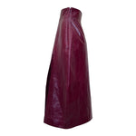 Gucci S/S 2020 Oxblood Red Leather Midi Skirt, side