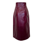 Gucci S/S 2020 Oxblood Red Leather Midi Skirt, back