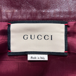Gucci S/S 2020 Oxblood Red Leather Midi Skirt, label