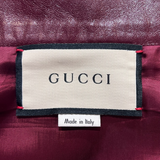 Gucci S/S 2020 Oxblood Red Leather Midi Skirt, label