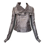 Rick Owens 2020s Metallic Gold Leather Moto Jacket