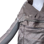 Rick Owens 2020s Metallic Gold Leather Moto Jacket, detail