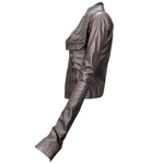 Rick Owens 2020s Metallic Gold Leather Moto Jacket, side 2