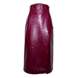 Gucci S/S 2020 Oxblood Red Leather Midi Skirt