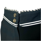 Chanel S/S 1991 Black Sailor Pants with Striped Piping, waist