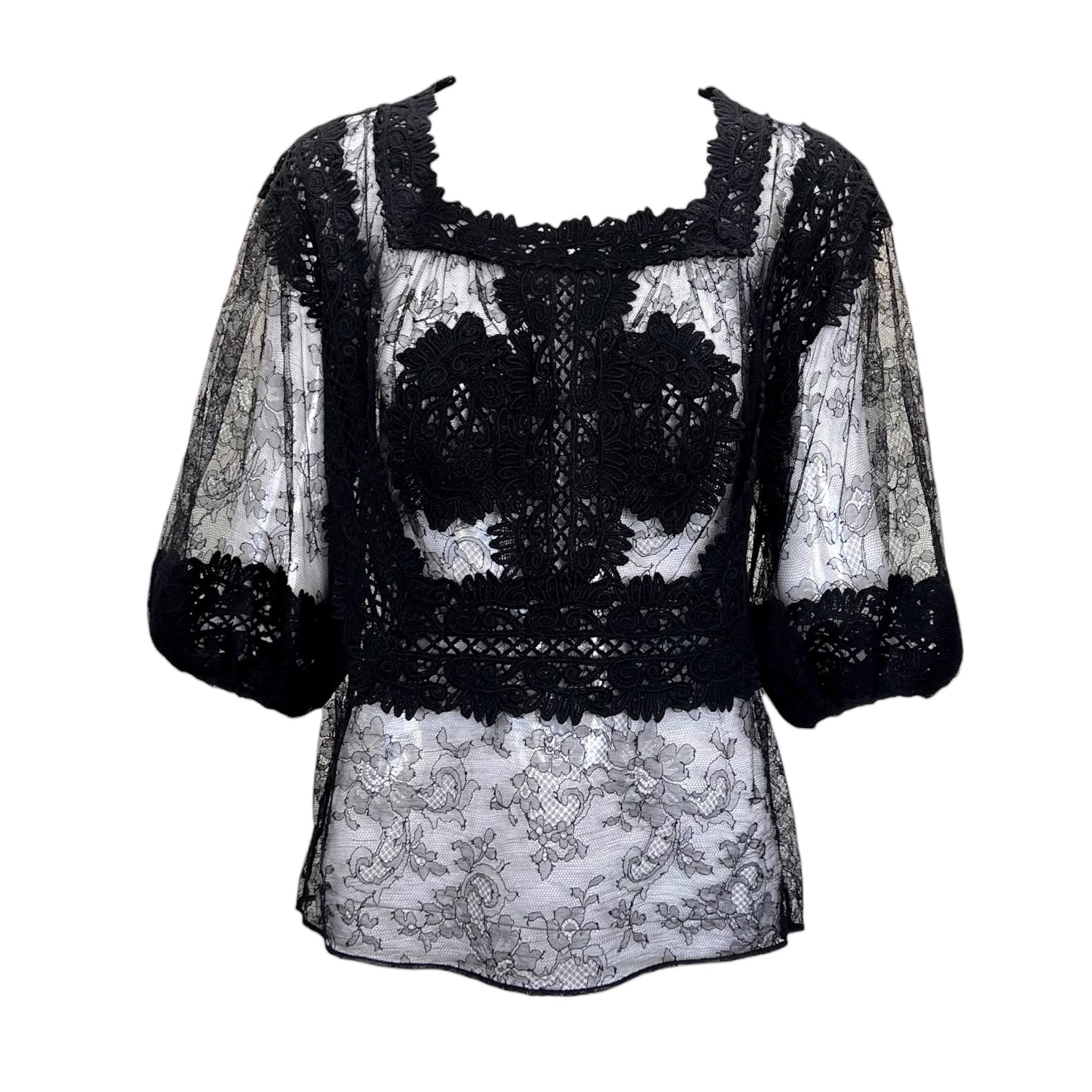 Givenchy Resort 2011 Black Lace Neo-Edwardian Blouse
