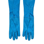 Prada 2020s Blue Lambskin Elbow Length Gloves, fingers both