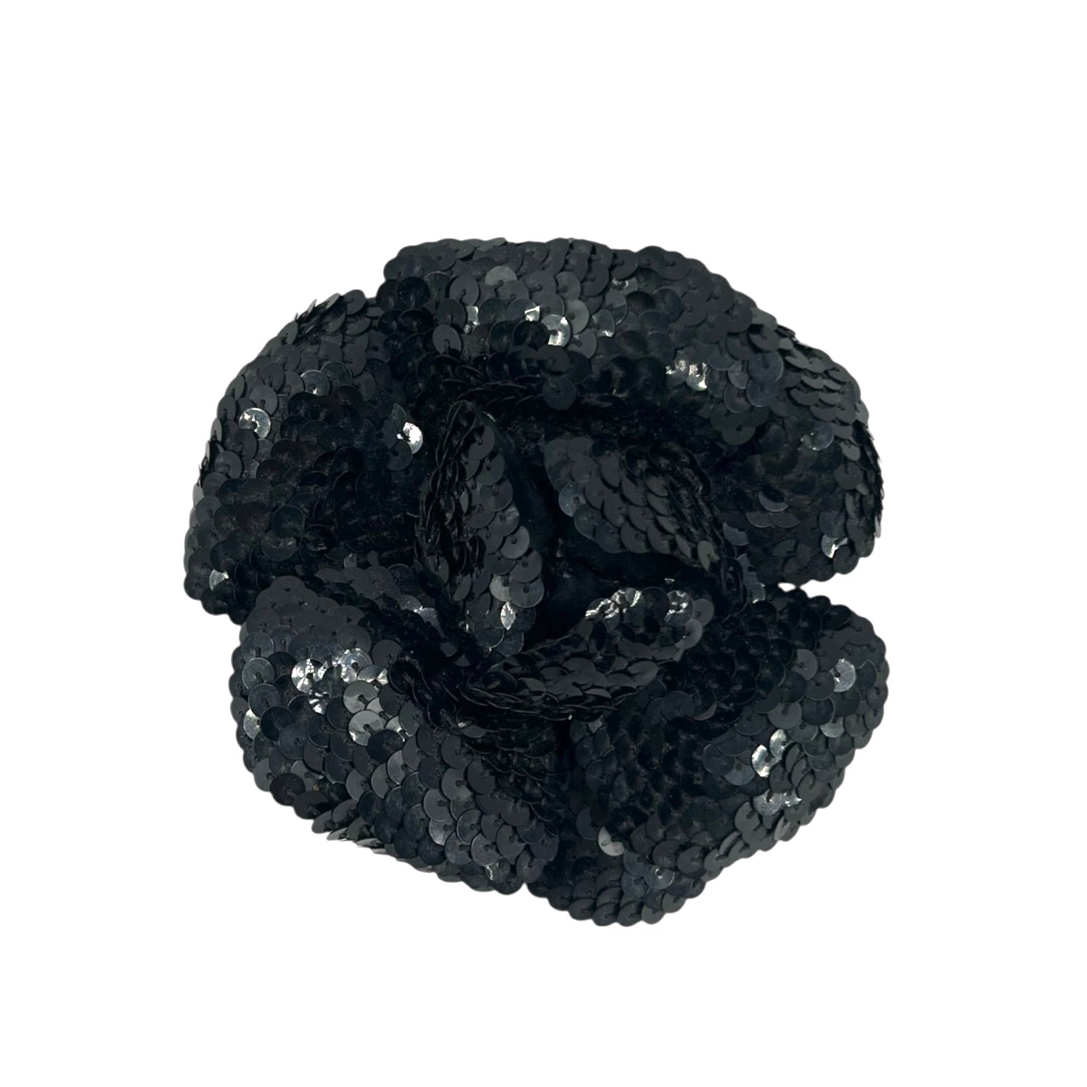 Chanel S/S 1994? Black Sequin Camellia Flower Brooch