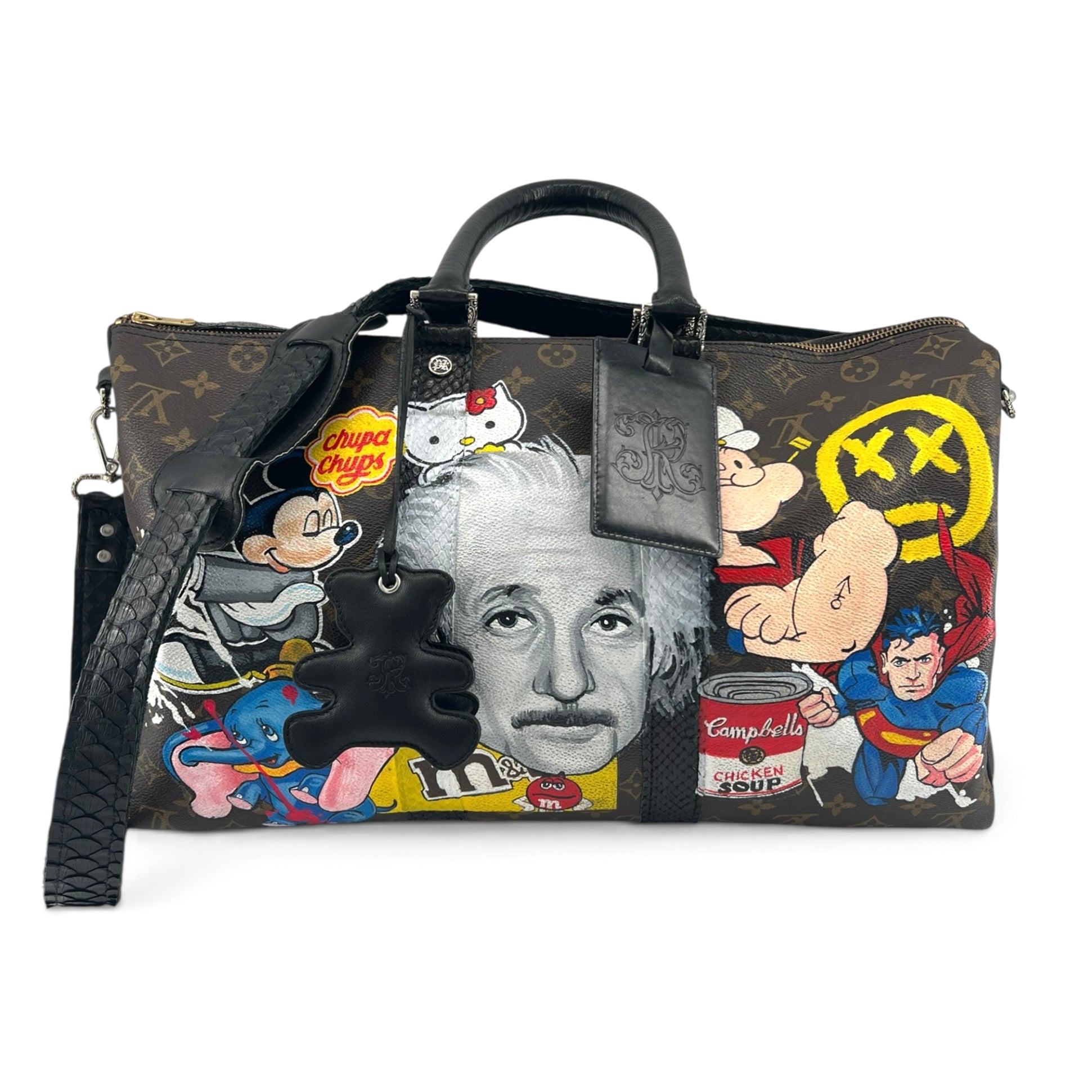 Louis Vuitton x Phillip Karto 2020s Pop Art Painted Monogram Keepall 45