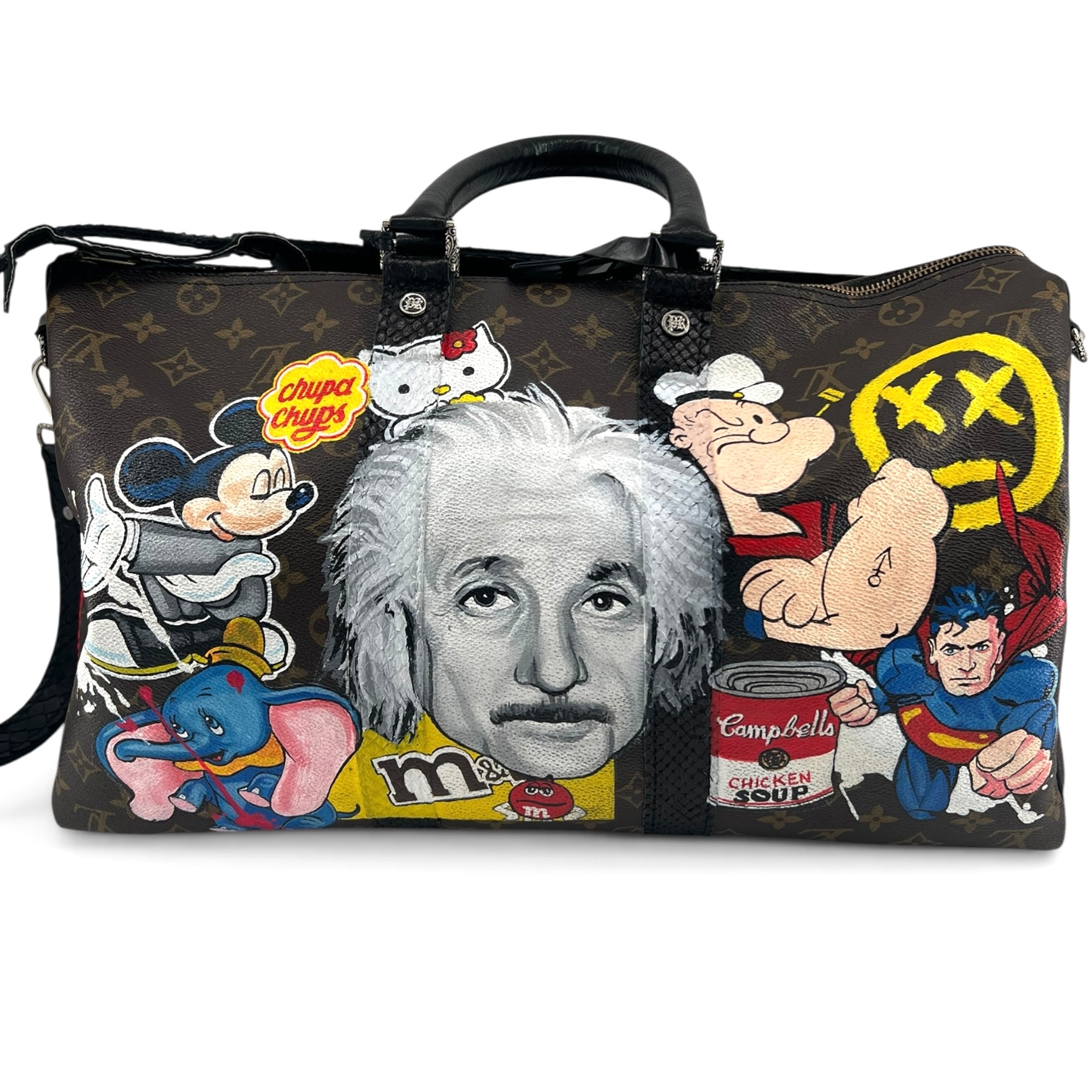 Louis Vuitton x Phillip Karto 2020s Pop Art Painted Monogram Keepall 45, front