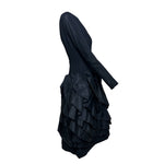 Marsis 1959 Black Crepe Dress w/Diagonal Taffeta Ruffle Skirt , side 3