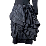 Marsis 1959 Black Crepe Dress w/Diagonal Taffeta Ruffle Skirt , skirt