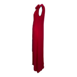 GALANOS 1970's Red Chiffon Multi-Layer Dress side 2