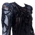 Raquel Allegra Blue Velvet Over-Dyed Blazer Jacket, bodice