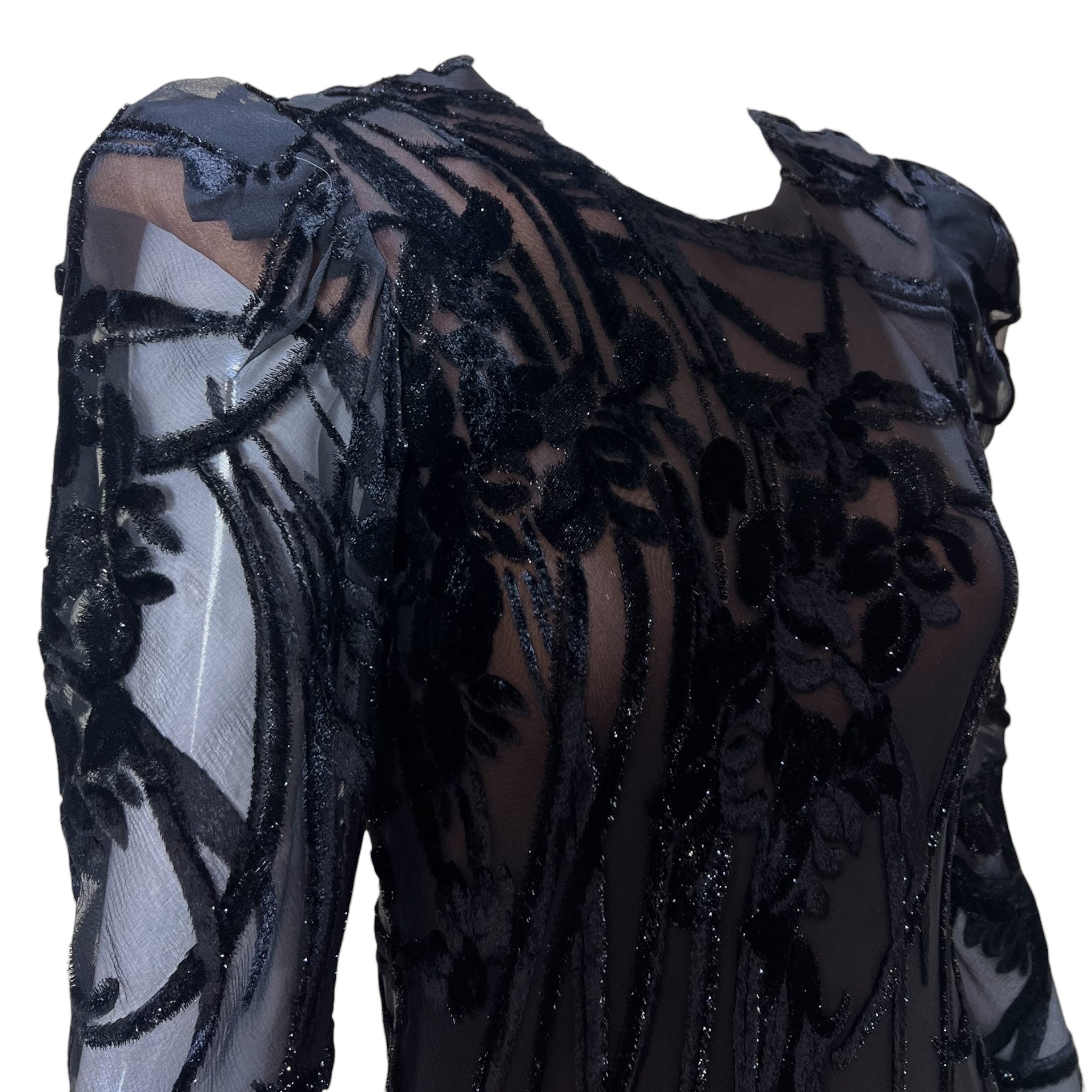 Raquel Allegra Blue Velvet Over-Dyed Blazer Jacket, bodice