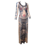 Gaultier S/S 1994 'Les Tatouages' Mesh Tattoo Maxi Dress and Bolero