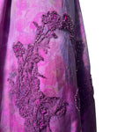 Irene 2000's Mauve Strapless Fit and Flare Floral Gown with Beaded Overlay, detail