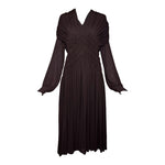 Madame Grès Haute Couture 1940's Brown Hand Smocked Matte Jersey Dress