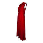 GALANOS 1970's Red Chiffon Multi-Layer Dress, side