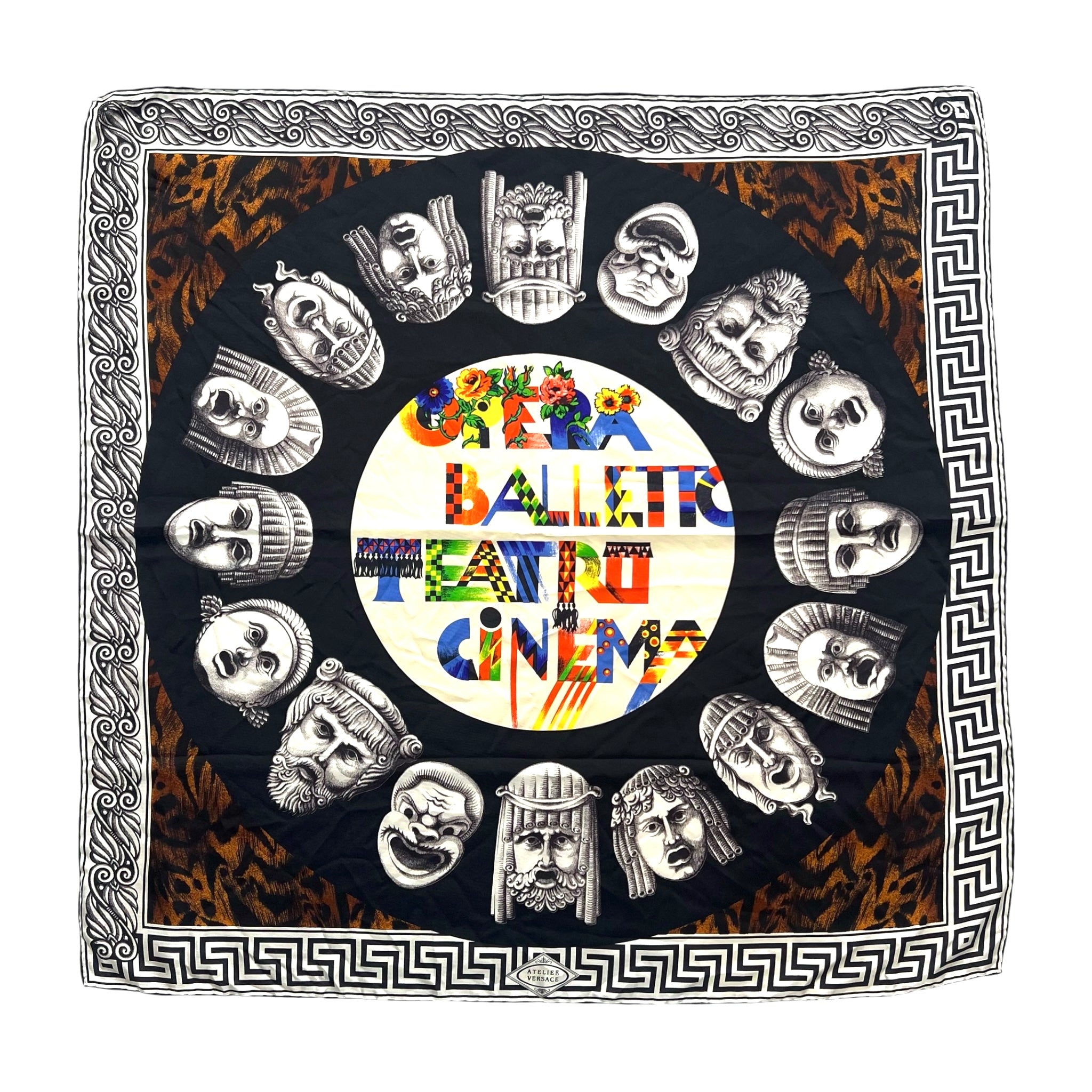 Gianni Versace S/S 1991 'Opera Balletto Teatro Cinema' Print Silk Scarf
