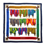 Hermès 1985 'Les Sangles' by J. Metz Print Carré 90 Silk Scarf
