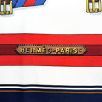 Hermès 1985 'Les Sangles' by J. Metz Print Carré 90 Silk Scarf, label
