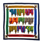 Hermès 1985 'Les Sangles' by J. Metz Print Carré 90 Silk Scarf, reverse