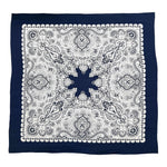 Gucci by Tom Ford Cruise 2004 Paisley Navy Blue and Ivory Large Silk Pareo Scarf